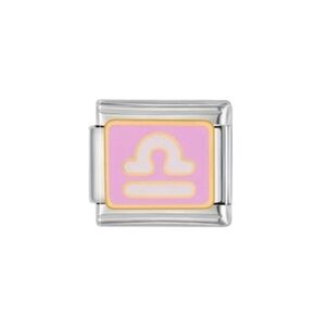 Italian Charmlink ♎️ Libra Zodiac Sign for Charm‎ Bracelet 9mm Stainless S…